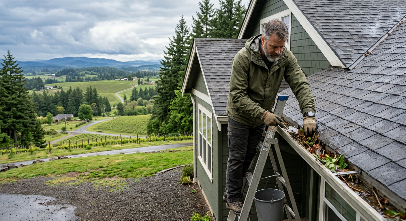 Oregon homeowner doing maintenance on Salem home