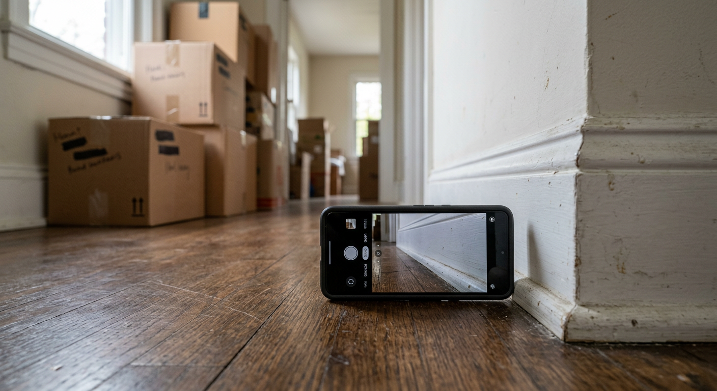 Documenting apartment condition with smartphone before moving in Salem Oregon